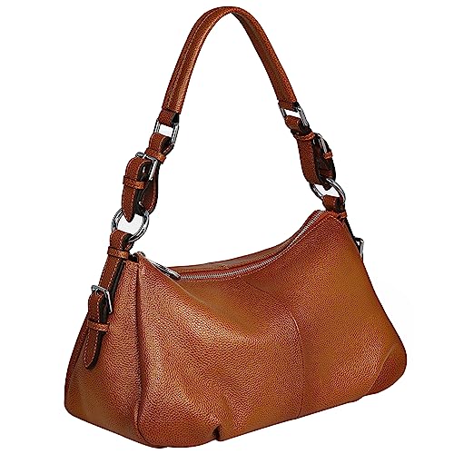 Leather Purse and Handbag Hobo Shoulder Bags Tote Crossbody Purse in Sorrel
