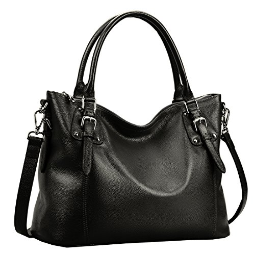 Genuine Leather Purses Crossbody Shoulder Satchel Bags in Black