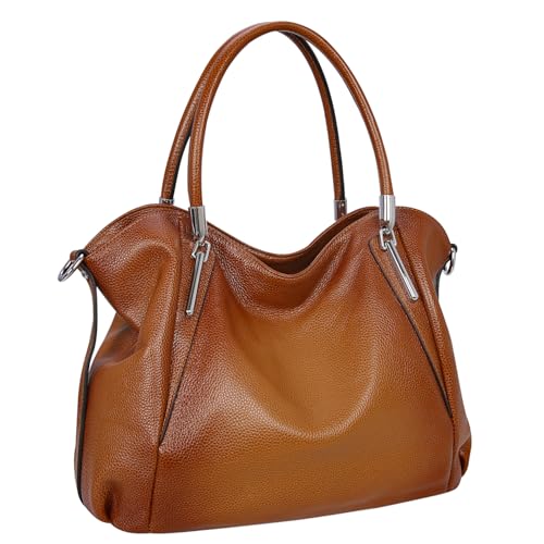 Genuine Leather Purses Shoulder Handbags Hobo Tote Bags in Sorrel