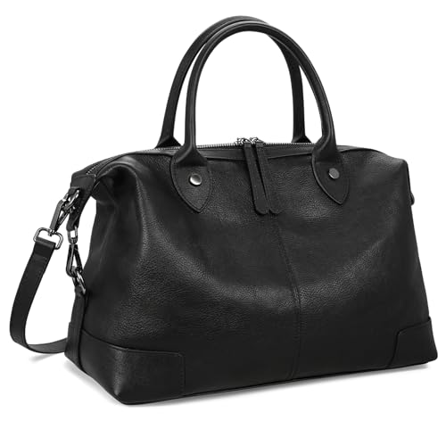 Genuine Leather Satchel Tote Bags Large Doctor Purses Black in Black