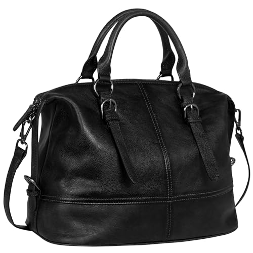 Leather Tote Bag Shoulder Purses Satchel Handbags in Black