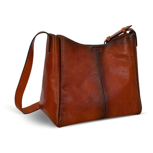 Leather Shoulder Bags Crossbody Bag Hobo Satchel Purses in Brown